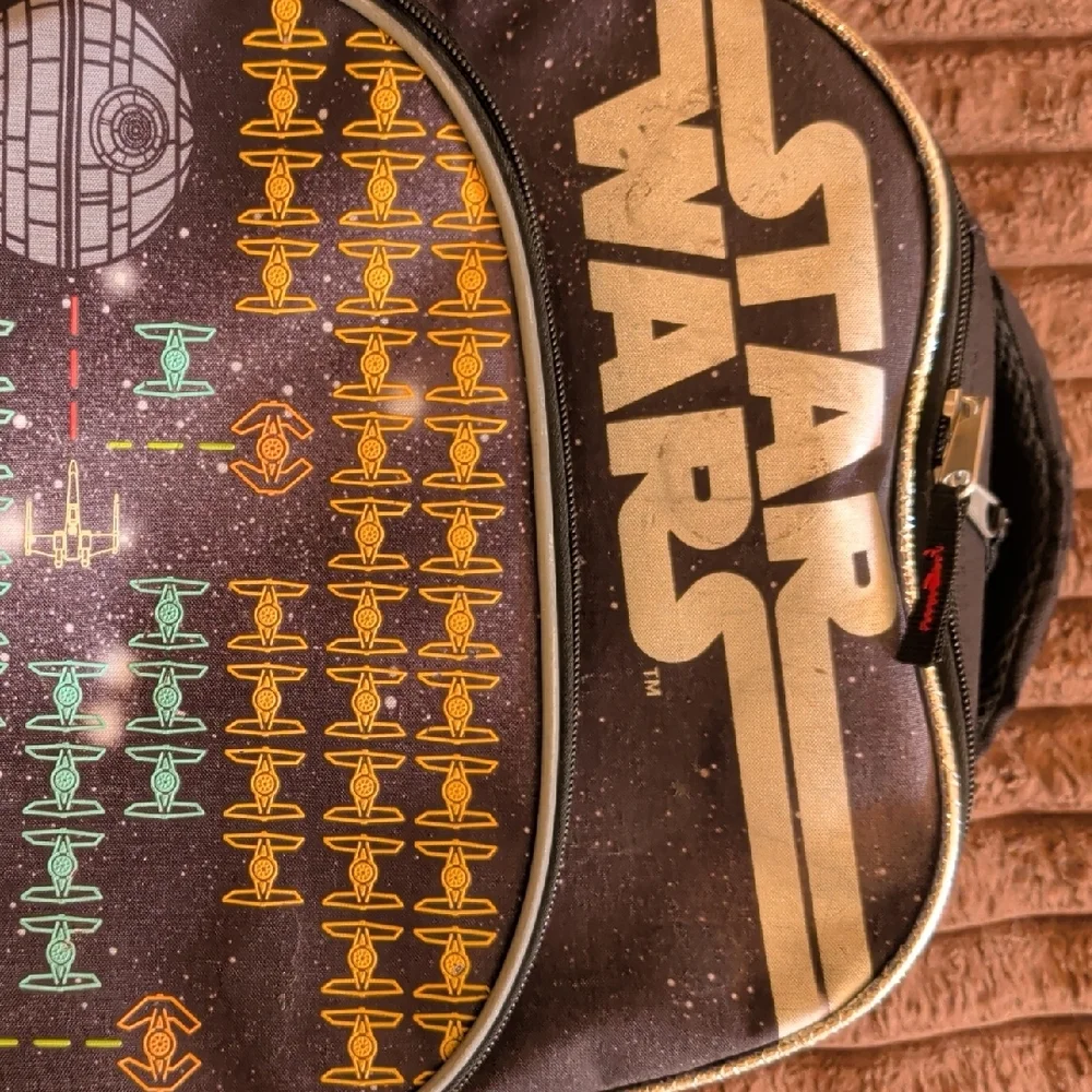 Star Wars Black and Orange Backpack Throwback Retro Space Invaders